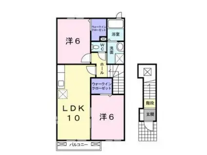 トレポンテA(2LDK/2階)の間取り写真