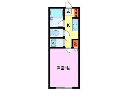 シャンブル金沢文庫(1K/1階)の間取り写真