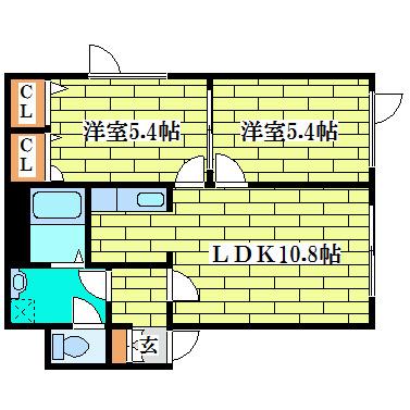 シャーメゾンキャピタル(2LDK/1階)の間取り写真
