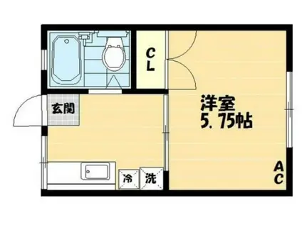 ハイツケイ(1K/1階)の間取り写真