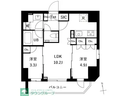 ES-GRANDE御徒町(2LDK/8階)の間取り写真