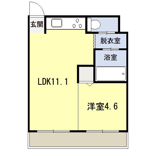 T-フラット204(1LDK/4階)の間取り写真