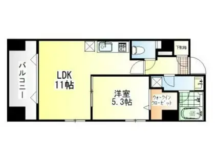 ピニエール浦和岸町(1LDK/9階)の間取り写真