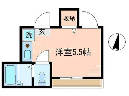 イルビラージュ平和台(ワンルーム/2階)の間取り写真