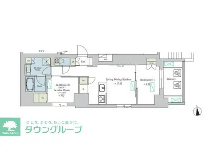 BRILLIA IST 浅草(1SLDK/8階)の間取り写真