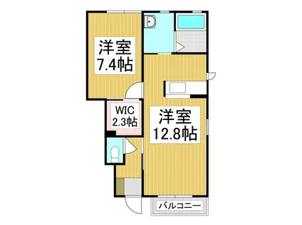 ヴィラ ウィンドB(1LDK/1階)の間取り写真