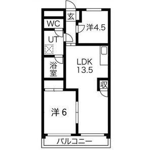 ロイヤル前山(2LDK/3階)の間取り写真