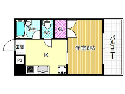 エステート野田(1DK/6階)の間取り写真