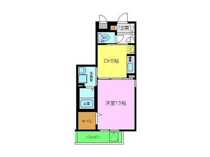 メゾンソレイユ(1DK/2階)の間取り写真