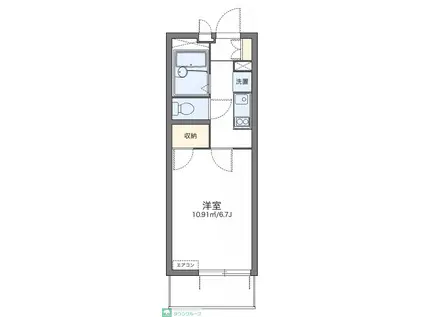 レオパレスハイビーノ(1K/4階)の間取り写真