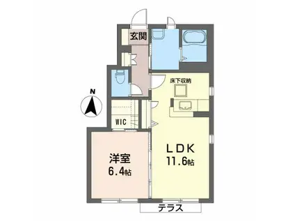 プティ・アンジュ(1LDK/1階)の間取り写真