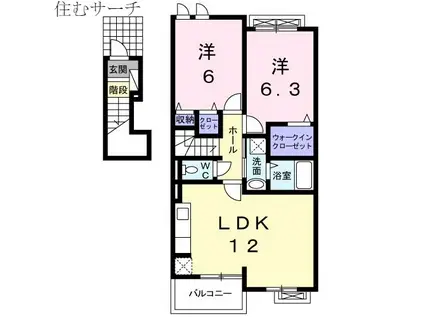 NADESHIKO(2LDK/2階)の間取り写真