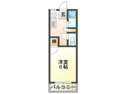 ロイヤルイソヤマ(1K/2階)の間取り写真