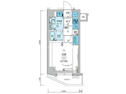 リヴシティ横濱インサイト(1K/3階)の間取り写真