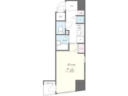 ライフシティ八幡(1K/3階)の間取り写真