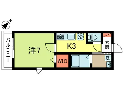 ジャスティスパーク(1K/2階)の間取り写真