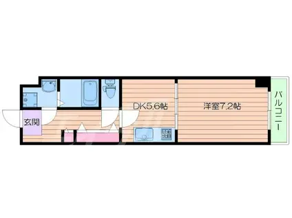 センターポイント吉志部(1DK/2階)の間取り写真