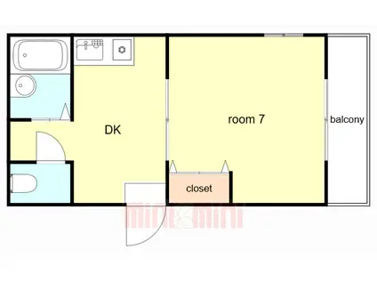 佐野ハイツ(1DK/1階)の間取り写真