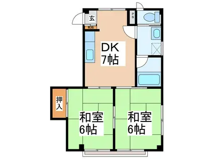 インパレス21(2DK/2階)の間取り写真