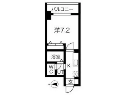 チェルトヴィータ(1K/8階)の間取り写真