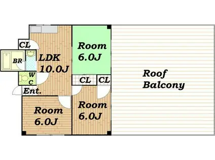 すみれプラザ長堂(3LDK/3階)の間取り写真