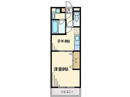 プレイシアヒルズ桜台壱番館(1DK/3階)の間取り写真