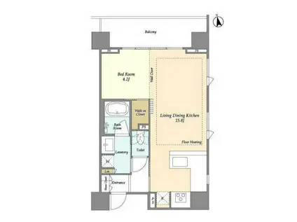 Mトリアノン(1LDK/2階)の間取り写真