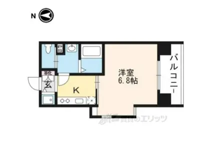 アクアプレイス京都洛南Ⅲ(1K/4階)の間取り写真