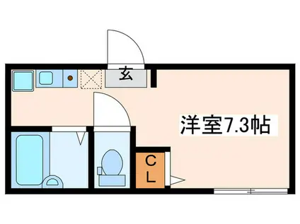 モンペリエ(ワンルーム/1階)の間取り写真