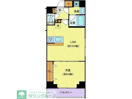 ジェノヴィア本羽田スカイガーデン(1LDK/2階)の間取り写真