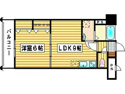 ロイヤル神屋(1LDK/6階)の間取り写真
