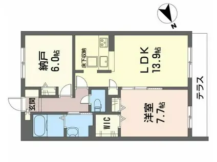 HILLVILLAGE(2LDK/1階)の間取り写真