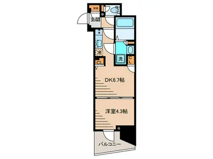 ライオンズフォーシア五反田(1DK/9階)の間取り写真