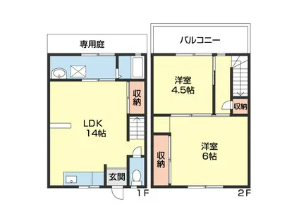 MAISON MILLET(2LDK/1階)の間取り写真