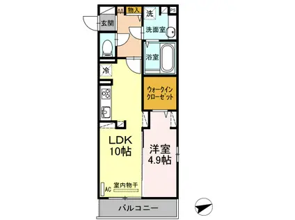 フロレゾン A棟(1LDK/3階)の間取り写真