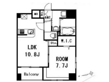パスクラッセ本郷春木町(1LDK/9階)の間取り写真
