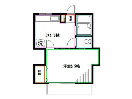 サンハイム(1DK/1階)の間取り写真