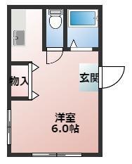 斉藤ハイツI(ワンルーム/2階)の間取り写真