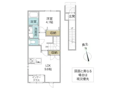 日立市金沢町アパート(1LDK/2階)の間取り写真