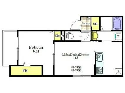 NSグランドール(1LDK/2階)の間取り写真
