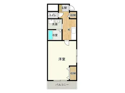 まきの木館うたり(1K/2階)の間取り写真