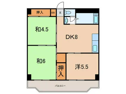 シャンボール樋之池(3DK/3階)の間取り写真