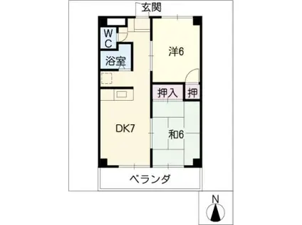 サンセット55(2DK/1階)の間取り写真