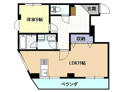 戸田アルテミス(1LDK/2階)の間取り写真