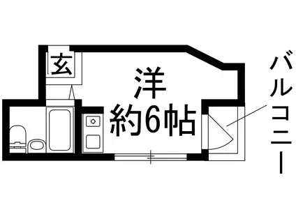 グローバル槻木(ワンルーム/1階)の間取り写真