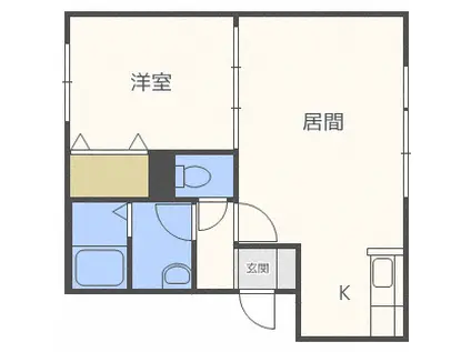 ジュピター白石中央II(1LDK/3階)の間取り写真