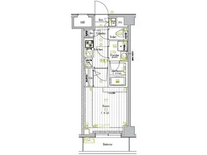 プレミアムキューブ大崎DEUX(1K/1階)の間取り写真