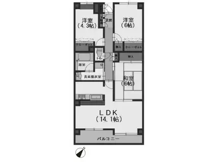 ファミール松戸二十世紀が丘(3LDK/3階)の間取り写真