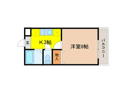 グリーンハピー新寺(1K/2階)の間取り写真