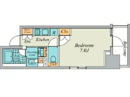 クレストコート広尾(1K/8階)の間取り写真